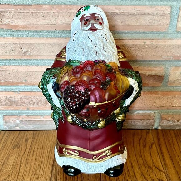 VTG Old World Christmas Bountiful Santa Light Glass Holiday Lamp 10.5" OWC Merck - Picture 2 of 8